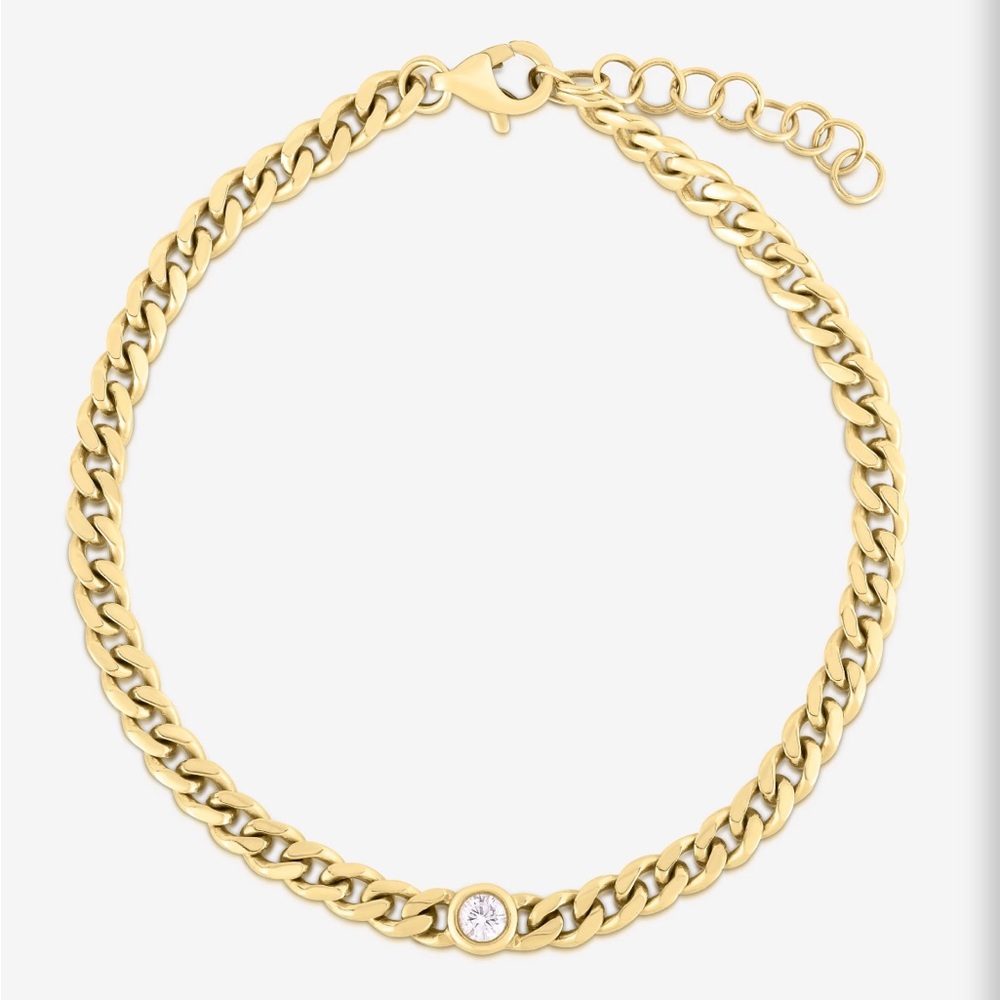 Ring Concierge Petite Bezel-Set Diamond Curb Chain Bracelet